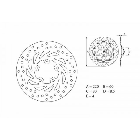 Disque de frein BREMBO Oro rond fixe