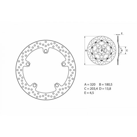 Disque de frein BREMBO Série Oro fixe - 68B407H7