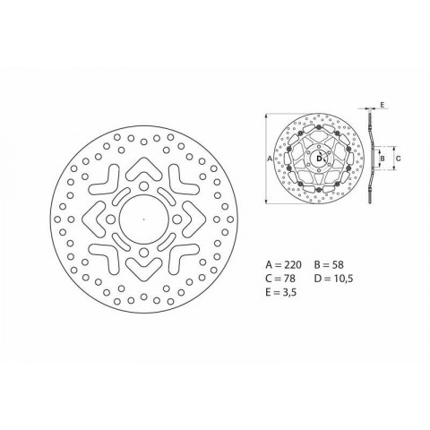 Disque de frein BREMBO Oro rond fixe