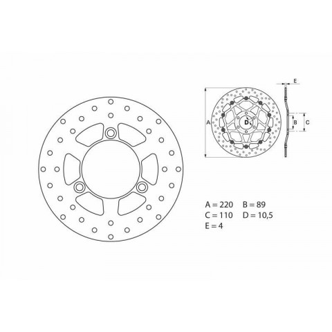 Disque de frein BREMBO Oro rond fixe