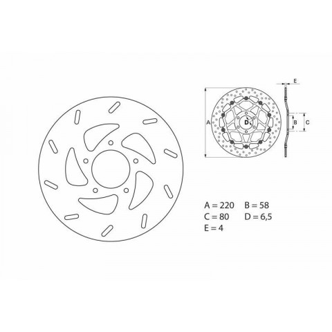 Disque de frein BREMBO Oro rond fixe