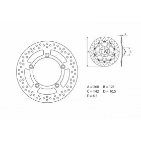 Disque de frein BREMBO Oro rond fixe