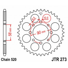 Couronne JT SPROCKETS acier standard 273 - 520