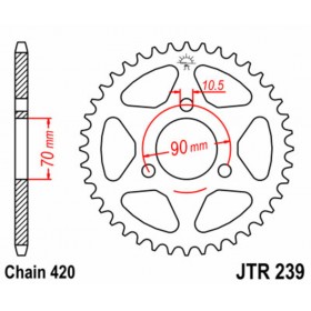 Couronne JT SPROCKETS acier standard 239 - 420