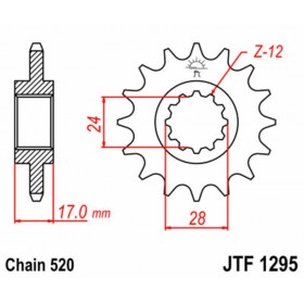 Pignon JT SPROCKETS acier standard 1295 - 520