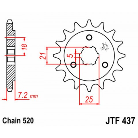 Pignon JT SPROCKETS acier standard 437 - 520