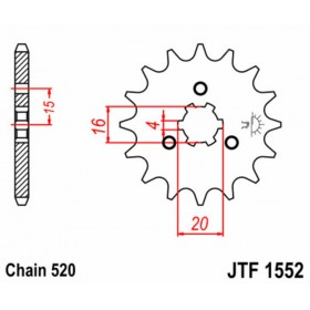 Pignon JT SPROCKETS acier standard 1552 - 520