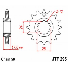 Pignon JT SPROCKETS acier standard 295 - 530