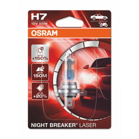 Ampoule OSRAM H7 Night Breaker Laser 12V 55W PX26d - à l'unité