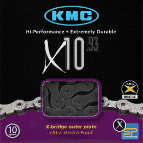 Sachet de 5 chaînes de vélo KMC X10 116 maillons 10 vitesses index