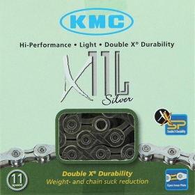 Chaîne de vélo KMC X-11EL - 118 maillons 11 vitesses index Chromée