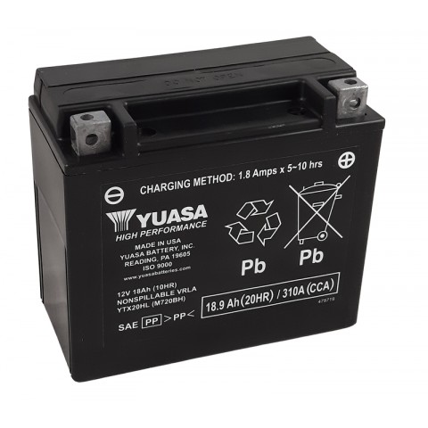 Batterie YUASA W/C sans entretien activée usine - YTX20HL FA