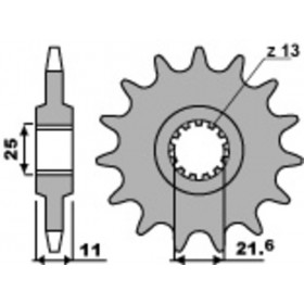 Pignon PBR acier standard 442 - 532