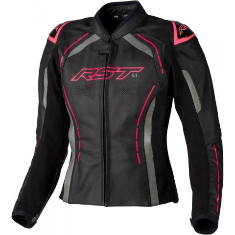 Veste femme RST S1 CE cuir - rose fluo taille 12