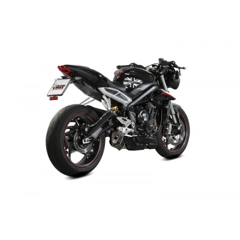 Silencieux MIVV Delta Race inox noir/carbone - Triumph Street Triple R/S/RS