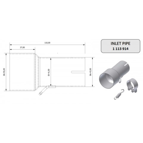 Tube de raccordement MIVV 55  41 mm