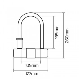 Antivol U OXFORD Magnum avec support - 170x285mm