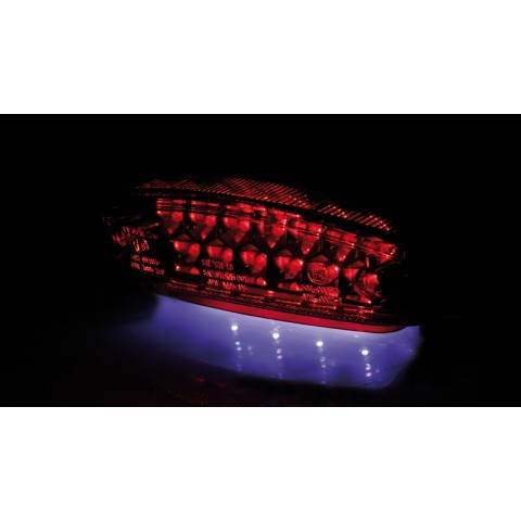 Feu arrière à LED Monster verre rouge marquage E