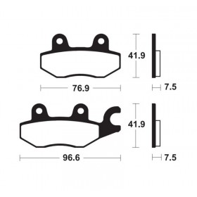 Plaquettes de frein TECNIUM métal fritté - MF455 