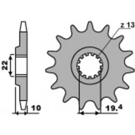 Pignon PBR acier standard 435 - 520