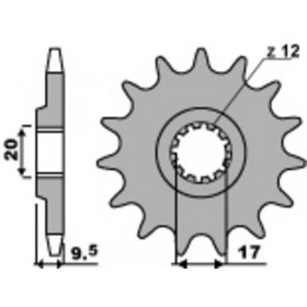 Pignon PBR acier standard 7005 - 420