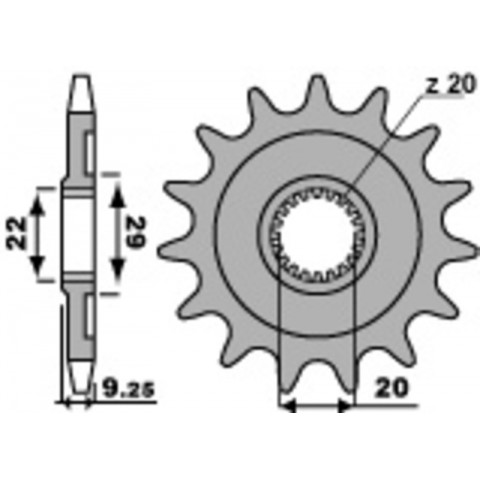 Pignon PBR acier standard 2146 - 520