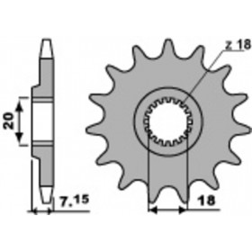 Pignon PBR acier standard 432 - 520