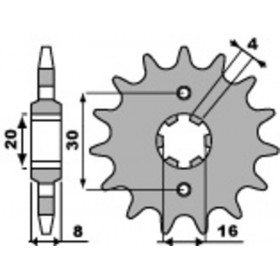 Pignon PBR acier anti-boue 718 - 520