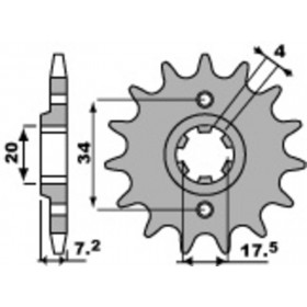 Pignon PBR acier standard 266 - 520