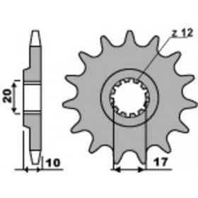 Pignon PBR acier anti-boue 2074 - 520