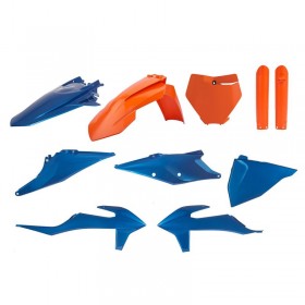 Kit plastique POLISPORT Metal Flow bleu/orange - KTM