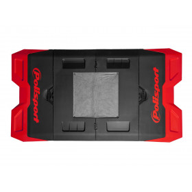 Tapis récupérateur pliable POLISPORT Bike Mat bicolore rouge/noir 