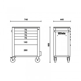 Servante mobile d'atelier BETA RSC24/6 6 tiroirs