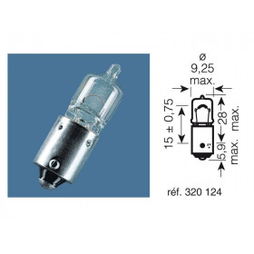 BOITE 10 AMPOULES 12V-6W / TEMOINS CULOT BAX9S