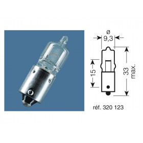 BOITE 10 AMPOULES 12V-20W / TEMOINS CULOT BA9S