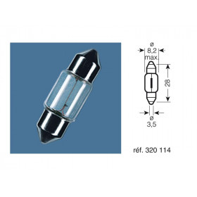 BOITE 10 AMPOULES 12V-3W / NAVETTES CULOT SV7-8