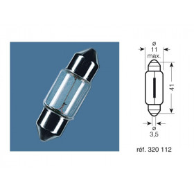 BOITE 10 AMPOULES 12V-10W / NAVETTES CULOT SV8.5-8
