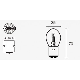 Boite de 10 ampoules V PARTS S1 12V25/25w