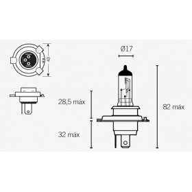 Boite de 10 ampoules V PARTS H4 12V60/55W