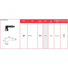 Anti-parasite NGK LB05EZ noir pour bougie avec olive