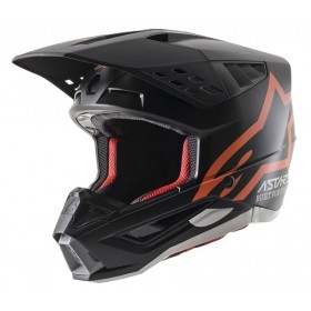 S-M5 COMPASS HELMET ECE BLACK ORANGE FLU