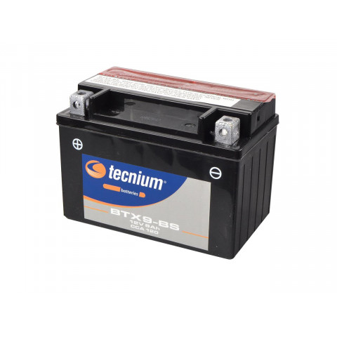 Batterie TECNIUM BTX9-BS sans entretien livrée avec pack acide