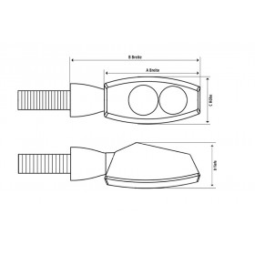 Clignotant LED HIGHSIDER Surface, noir satiné