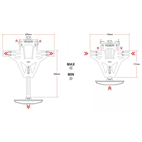 Support de plaque HIGHSIDER Akron-RS Pro - Yamaha XJ6/Diversion