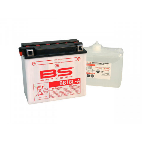 Batterie BS BB18L-A conventionnelle livrée avec pack acide