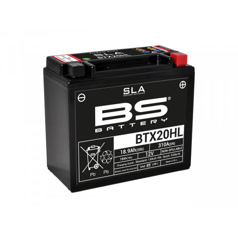 Batterie BS BTX20HL-BS sans entretien livrée avec pack acide