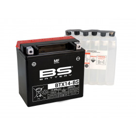 Batterie BS BTX14-BS sans entretien livrée avec pack acide