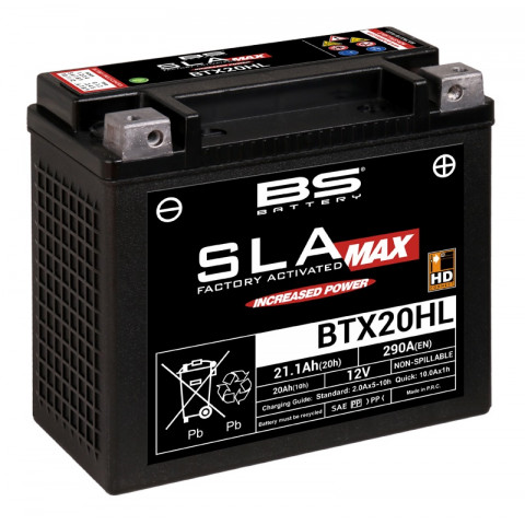 Batterie BS BTX20HL MAX sans entretien activée usine