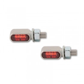 Clignotants/feux de position LED CNC HIGHSIDER Little Bronx argent, teinté, homologué E, paire