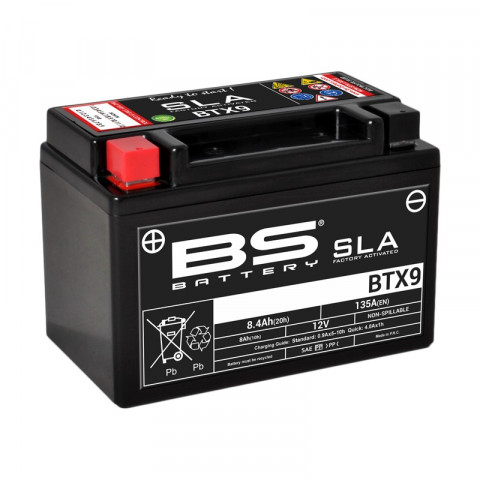 Batterie BS BTX9 SLA sans entretien activée usine